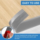 2m * 7cm PVC Overgangsprofiel Hoogtecompensatie Zelfklevend, Overgangslijst Vloerovergangsprofiel voor Hoogteverschil van 10~15mm, Overgangsstrip voor Vloeren en Laminaat (Grijs)