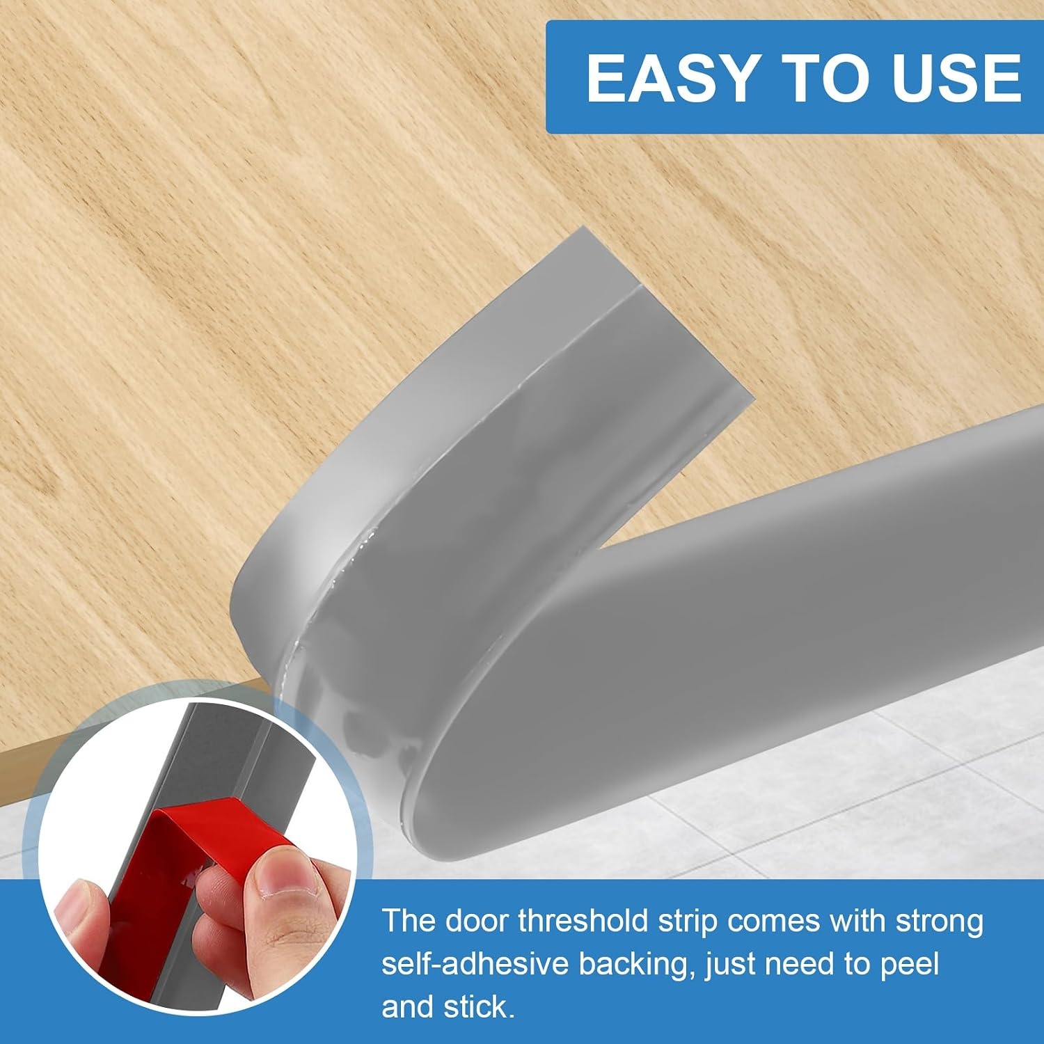 2m * 7cm PVC Overgangsprofiel Hoogtecompensatie Zelfklevend, Overgangslijst Vloerovergangsprofiel voor Hoogteverschil van 10~15mm, Overgangsstrip voor Vloeren en Laminaat (Grijs)