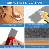 2m * 7cm PVC Overgangsprofiel Hoogtecompensatie Zelfklevend, Overgangslijst Vloerovergangsprofiel voor Hoogteverschil van 10~15mm, Overgangsstrip voor Vloeren en Laminaat (Grijs)