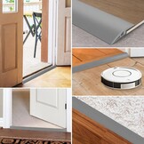 2m * 7cm PVC Overgangsprofiel Hoogtecompensatie Zelfklevend, Overgangslijst Vloerovergangsprofiel voor Hoogteverschil van 10~15mm, Overgangsstrip voor Vloeren en Laminaat (Grijs)