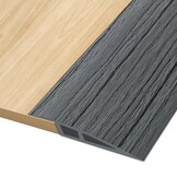 2m * 7cm PVC Overgangsprofiel Hoogtecompensatie Zelfklevend, Overgangslijst Vloerovergangsprofiel voor Hoogteverschil van 10~15mm, Overgangsstrip voor Vloeren en Laminaat (Grijs)