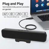 INGA Computerluidsprekers, USB-plug-and-play-desktopluidsprekers, bedrade computersoundbar voor gaming/vergaderingen, eenvoudig klemmen om te monitoren, compatibel met pc, Mac, laptop 10 W