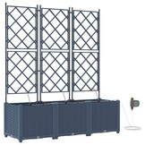 vidaXL Plantenbak 3 st Grijs 120 x 40 x 142 cm PP