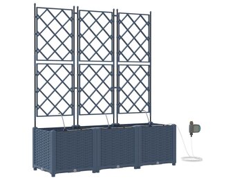 vidaXL Plantenbak 3 st Grijs 120 x 40 x 142 cm PP