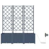 vidaXL Plantenbak 3 st Grijs 120 x 40 x 142 cm PP