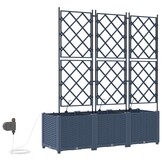 vidaXL Plantenbak 3 st Grijs 120 x 40 x 142 cm PP