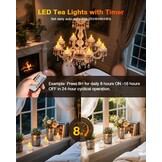 Yme Oplaadbare theelichtjes met timerfunctie en laadstation, 12 led-theelichtjes, kaarsen, flikkerend, met afstandsbediening, timer, voor kamer, woonkamer, Halloween, Kerstmis, tafel, feestdecoratie