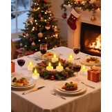 Yme Oplaadbare theelichtjes met timerfunctie en laadstation, 12 led-theelichtjes, kaarsen, flikkerend, met afstandsbediening, timer, voor kamer, woonkamer, Halloween, Kerstmis, tafel, feestdecoratie