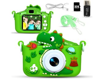 Kids Camera, Digital Camera Kids 1080P 2.0" Screen Kids Camera with 32GB Card, Selfie Digital Camera Photo Camera Toy for Christmas & Birthday Boys & Girls 3-12 Years, Green