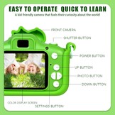 Kids Camera, Digital Camera Kids 1080P 2.0" Screen Kids Camera with 32GB Card, Selfie Digital Camera Photo Camera Toy for Christmas & Birthday Boys & Girls 3-12 Years, Green