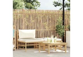 VidaXL Loungeset Bamboe Crème 3-delig met Voetensteun - 35% Korting