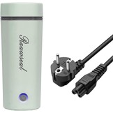 Reis elektrische waterkoker 350ml Verwarmingscapaciteit,Totale Capaciteit 450ml,Draagbare Mini Mok,Mini Thermos 304 Roestvrij Staal Voering,300W Snelkook Verwarmingsmok(Blauw)