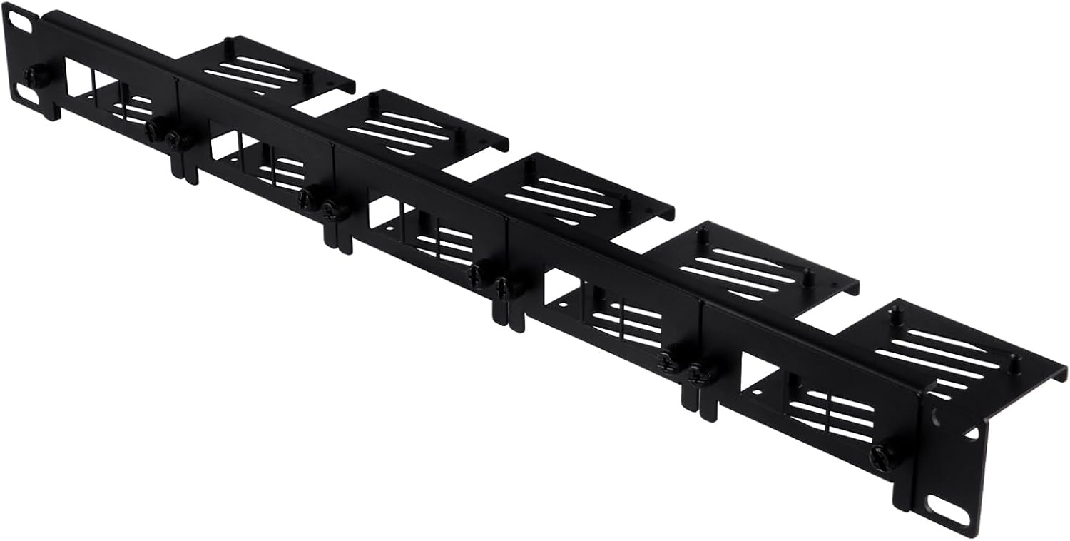 GeeekPi 19 inch 1U Rackmount voor Raspberry Pi 5/4B/3B+, zwart, met verwijderbare frontbeugels