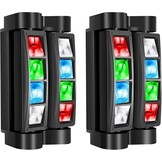 BETOPPER DMX512 Mobiele koplampen, discolampen, podiumlampen, mini-spider, feestlicht, RGBW DMX512, hoge energie-activering van Halloween, party, club, bar, huis, 2 stuks