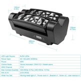 BETOPPER DMX512 Mobiele koplampen, discolampen, podiumlampen, mini-spider, feestlicht, RGBW DMX512, hoge energie-activering van Halloween, party, club, bar, huis, 2 stuks