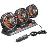 Riloer Draagbare auto koelventilator driekoppige elektrische koeling luchtcirculator voor vrachtwagen, bestelwagen, SUV, camper, boot, automatische 360° roterende ventilator