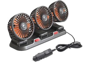 Krachtige 3-Kops Autoventilator 24V met 360° Rotatie - 34% Korting!