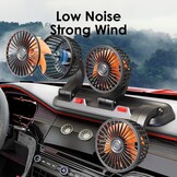 Riloer Draagbare auto koelventilator driekoppige elektrische koeling luchtcirculator voor vrachtwagen, bestelwagen, SUV, camper, boot, automatische 360° roterende ventilator