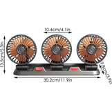 Riloer Draagbare auto koelventilator driekoppige elektrische koeling luchtcirculator voor vrachtwagen, bestelwagen, SUV, camper, boot, automatische 360° roterende ventilator