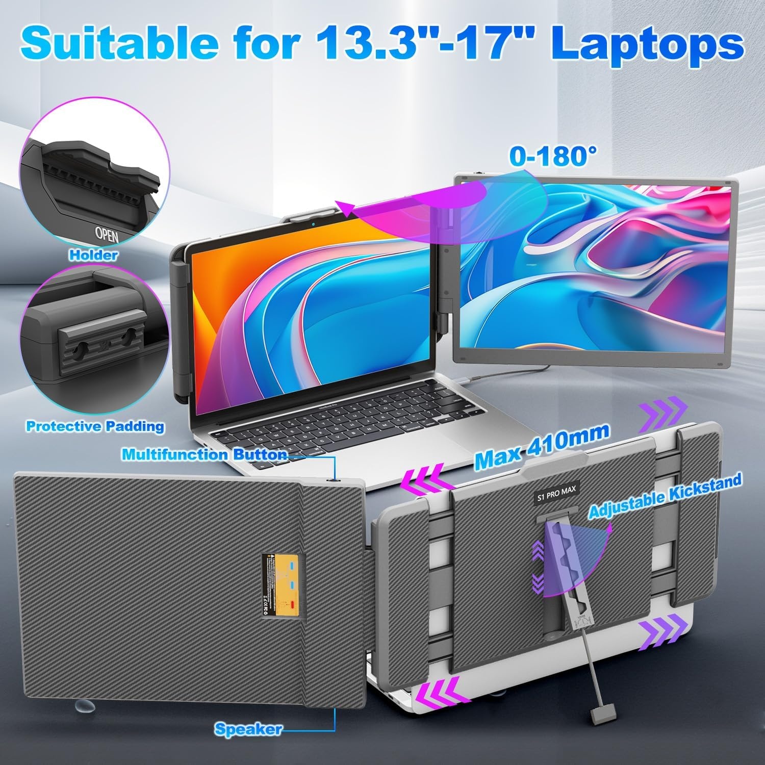 Teamgee S1 Pro Max 14 inch QHD Portable Monitor - Zilver