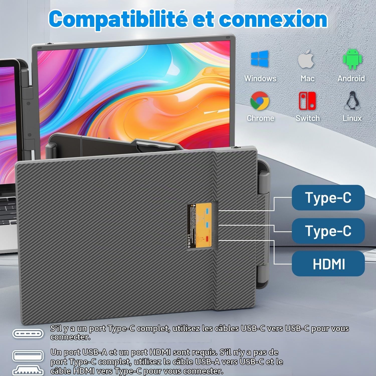 Teamgee S1 Pro Max 14 inch QHD Portable Monitor - Zilver