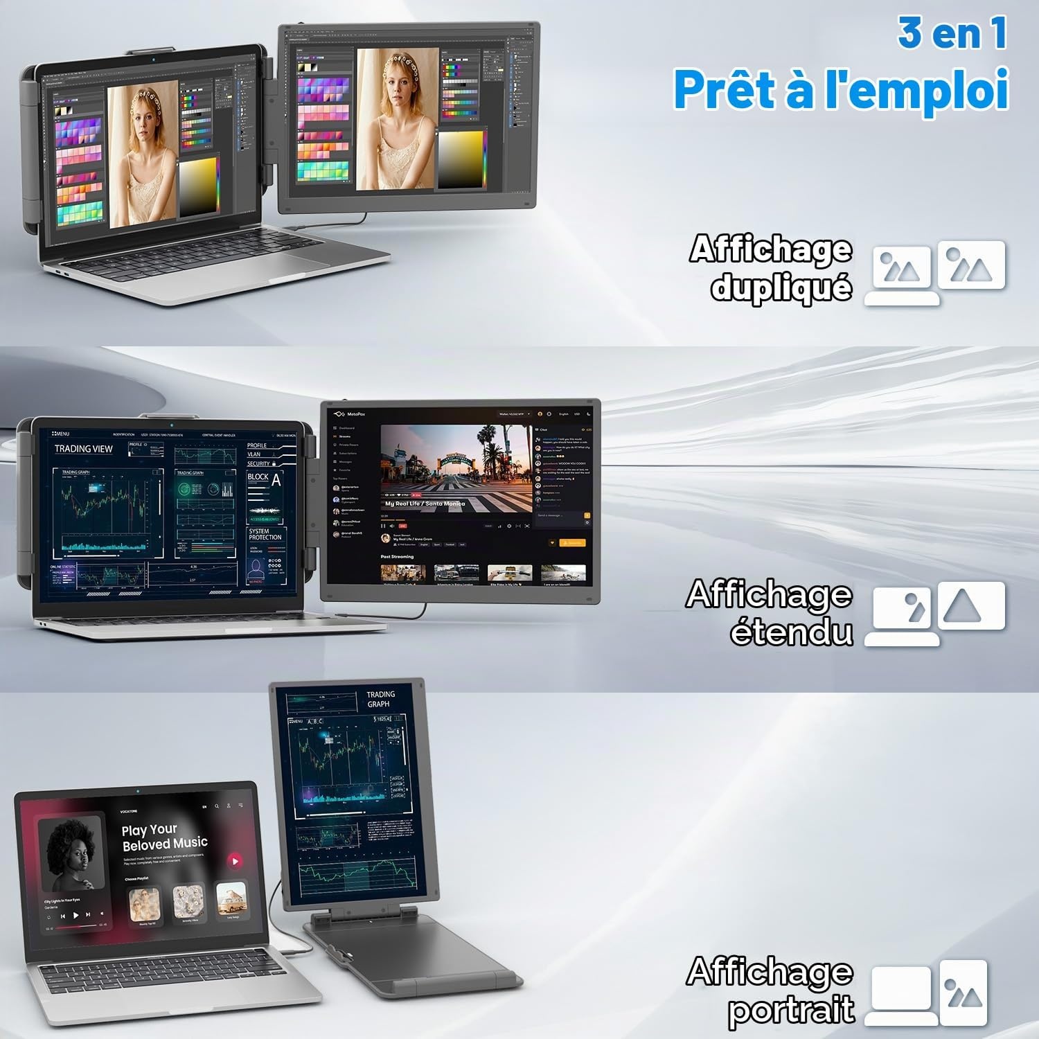 Teamgee S1 Pro Max 14 inch QHD Portable Monitor - Zilver