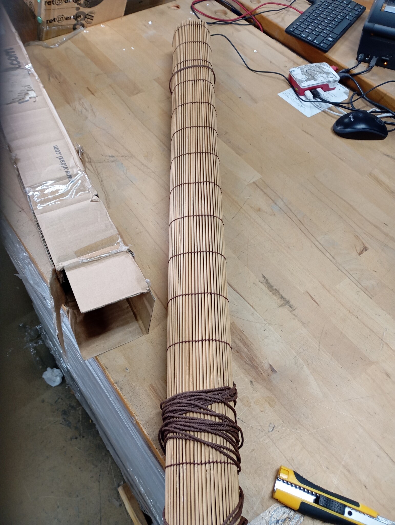 vidaXL Rolgordijn 100x220 cm bamboe bruin