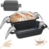 Illidan Broodbakvorm met deksel, gietijzeren pot brood bakken (zwart)
