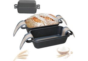 Gietijzeren Broodbakvorm met Deksel - Zwart - 12x20x16 cm - 33% Korting