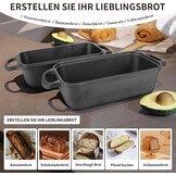 Illidan Broodbakvorm met deksel, gietijzeren pot brood bakken (zwart)
