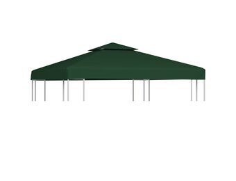vidaXL Vervangend tentdoek prieel 310 g/m² 3x3 m groen