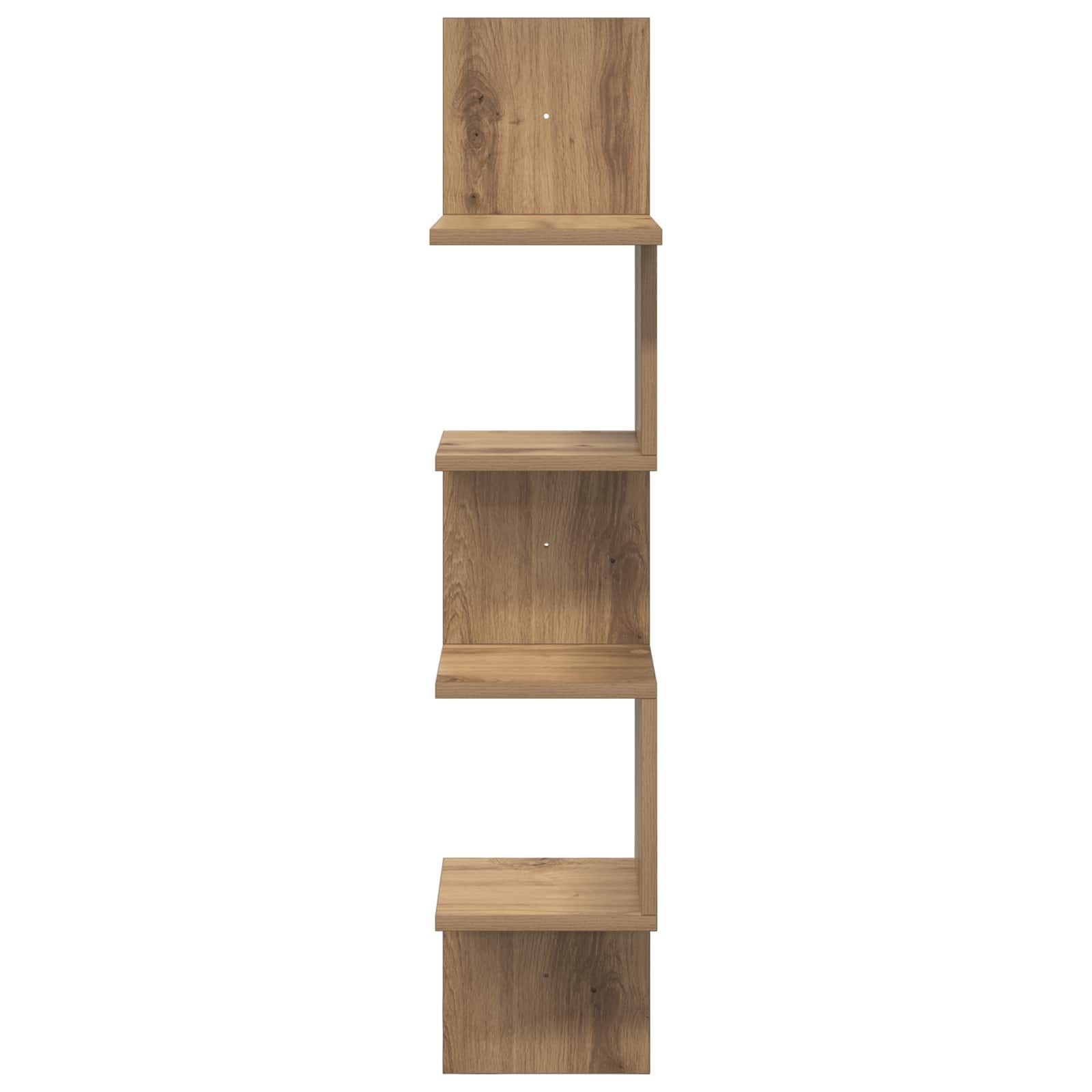 vidaXL Wandplank Muurmontage Artisanaal eiken 32 x 21 x 107 cm