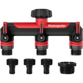 3-weg tuinslang splitterslang, 3/4" schroefdraad omvormer connector, kraanadapter voor slang en irrigatie timers-zwart en rood