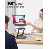 Laptopstandaard Grijs 34% Korting - In Hoogte Verstelbaar & 360° Draaibaar