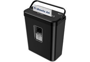 SINCHEREU P4 Papierversnipperaar - 6 Vel - 13L Zwart - 34% Korting
