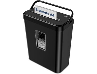 SINCHEREU P4 Papierversnipperaar - 6 Vel - 13L Zwart - 34% Korting