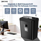 SINCHEREU P4 Papierversnipperaar - 6 Vel - 13L Zwart - 34% Korting