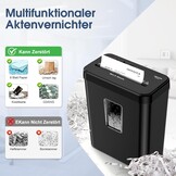 SINCHEREU P4 Papierversnipperaar - 6 Vel - 13L Zwart - 34% Korting