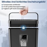 SINCHEREU P4 Papierversnipperaar - 6 Vel - 13L Zwart - 34% Korting