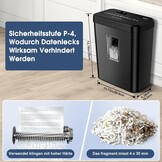 SINCHEREU P4 Papierversnipperaar - 6 Vel - 13L Zwart - 34% Korting