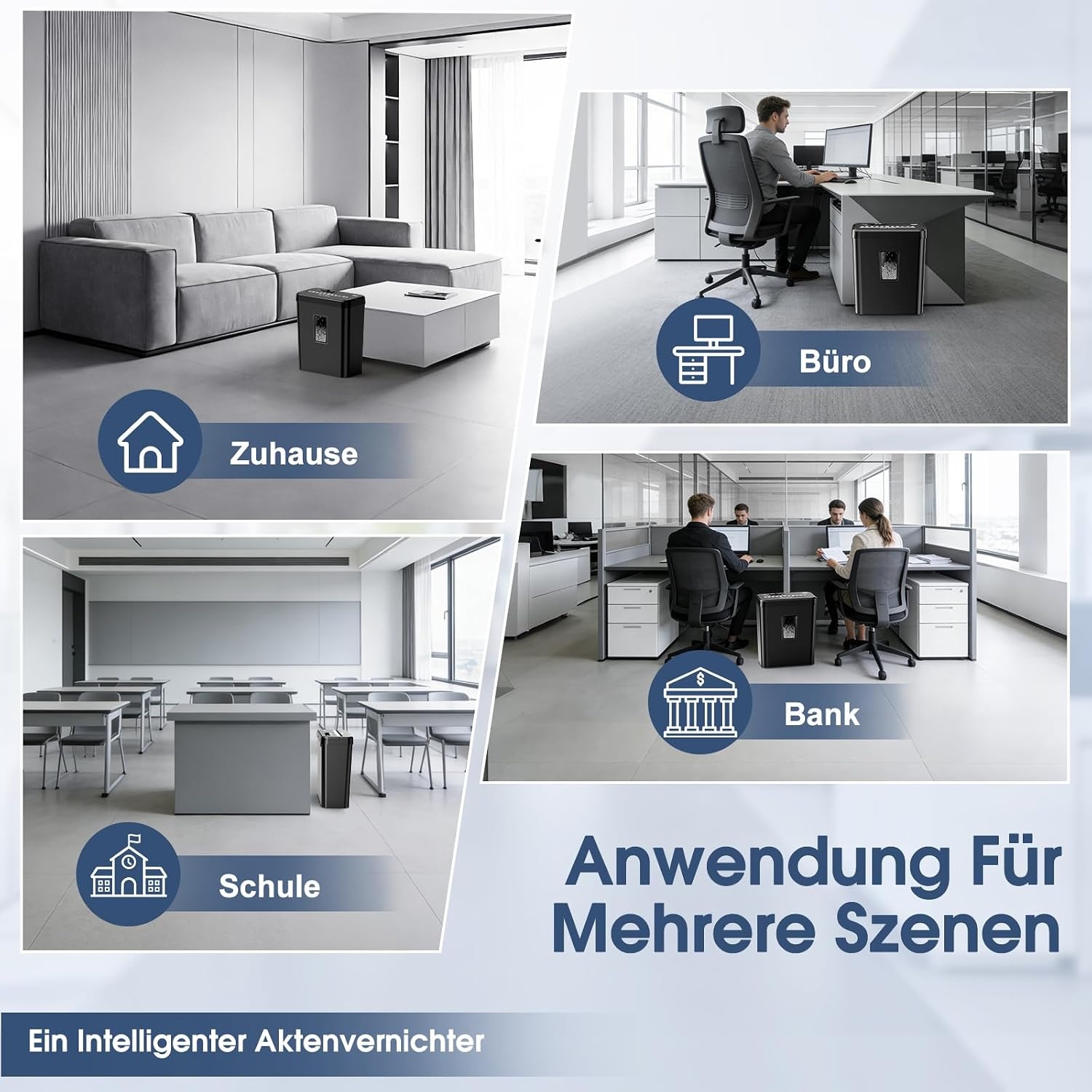 SINCHEREU P4 Papierversnipperaar - 6 Vel - 13L Zwart - 34% Korting