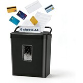 SINCHEREU P4 Papierversnipperaar - 6 Vel - 13L Zwart - 34% Korting