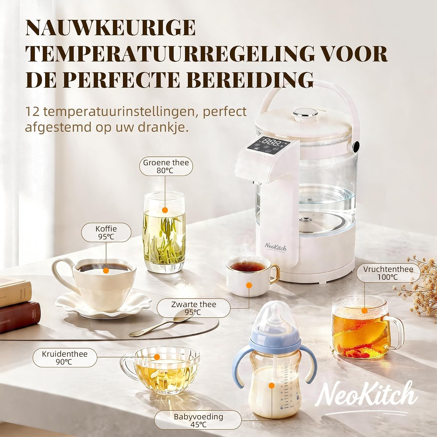 Waterkoker met temperatuurregeling & Dispenser, 2.5L, 33% Korting