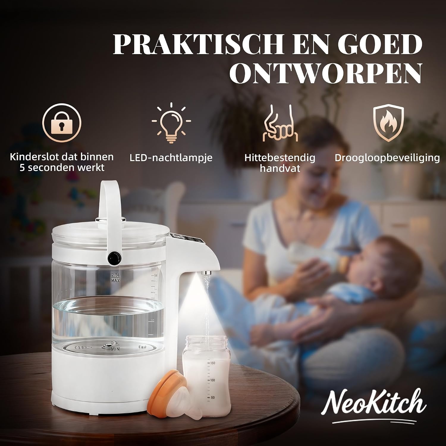 Waterkoker met temperatuurregeling & Dispenser, 2.5L, 33% Korting