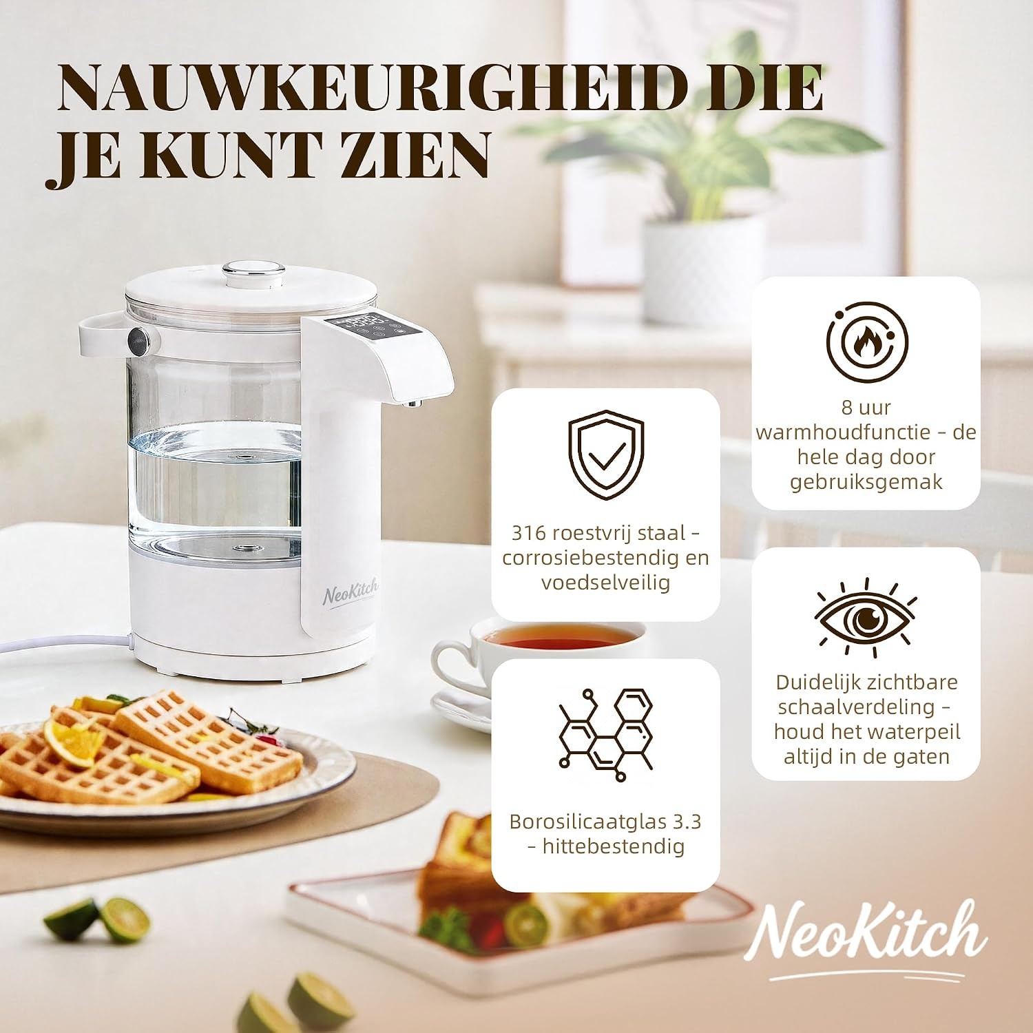 Waterkoker met temperatuurregeling & Dispenser, 2.5L, 33% Korting