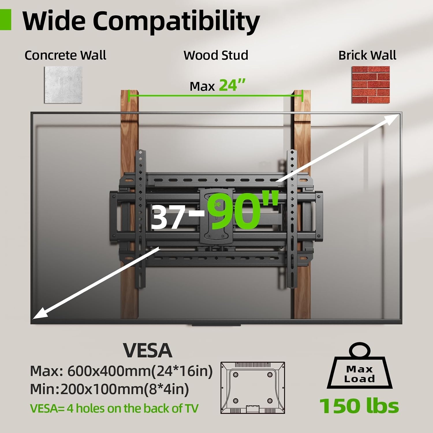TV Muurbeugel 32-90 inch Zwenkbaar Kantelbaar - 34% Korting