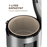Rijstkoker 1L 400W Zilv - 34% Korting! Snel koken, warmhoudfunctie