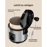 Rijstkoker 1L 400W Zilv - 34% Korting! Snel koken, warmhoudfunctie