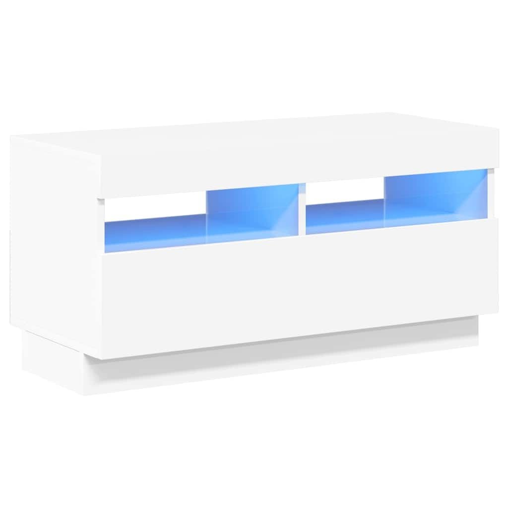 Tv-meubel Hoogglans Wit met LED 80x35x40 cm (34% Korting)