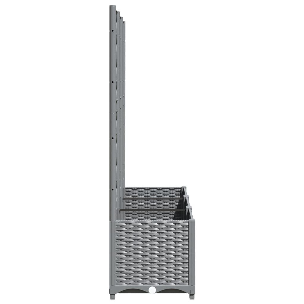 Plantenbak met latwerk 120cm Lichtgrijs - 34% Korting
